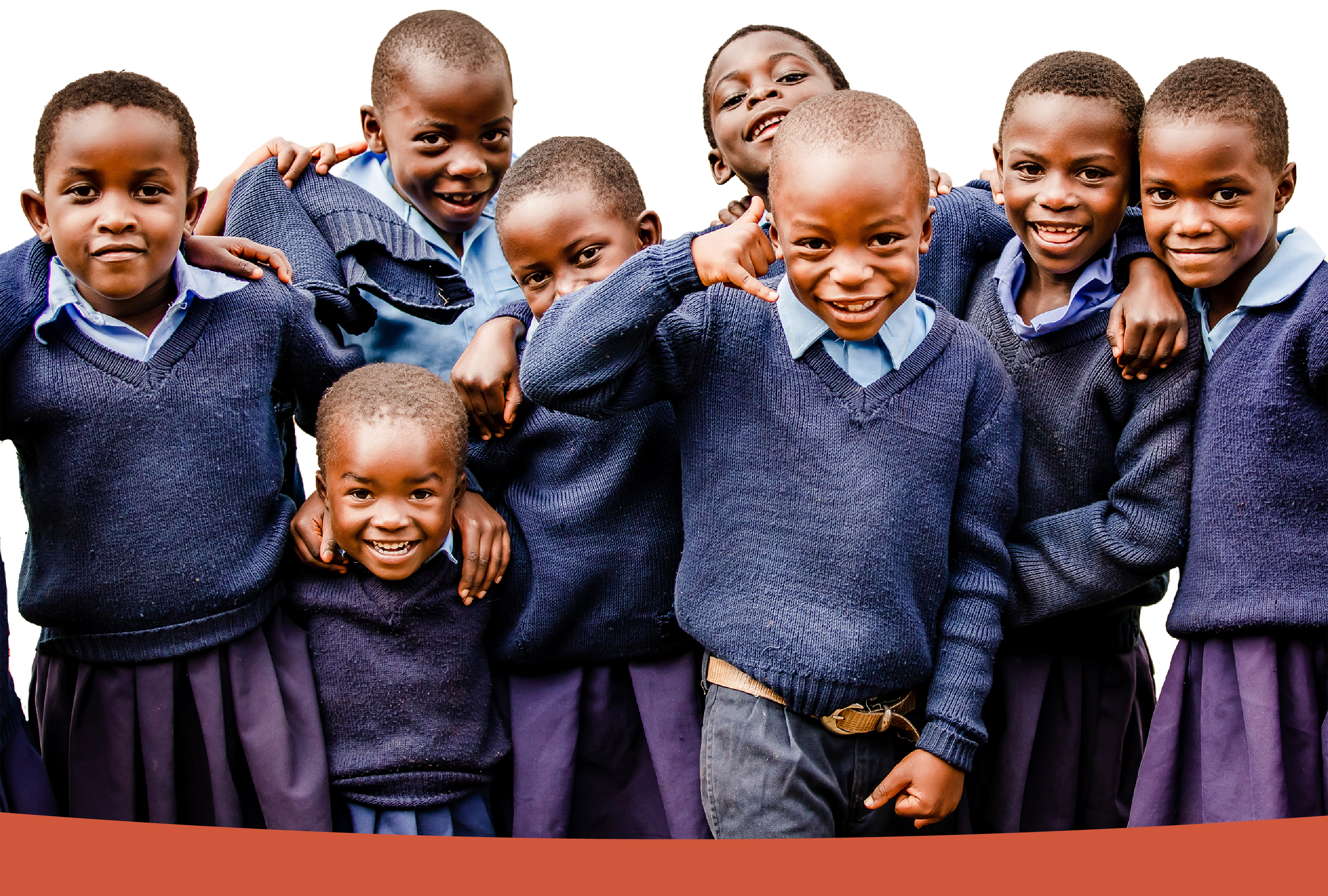 Cutout of a group of children